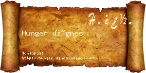 Hunger Ágnes névjegykártya