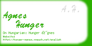 agnes hunger business card
